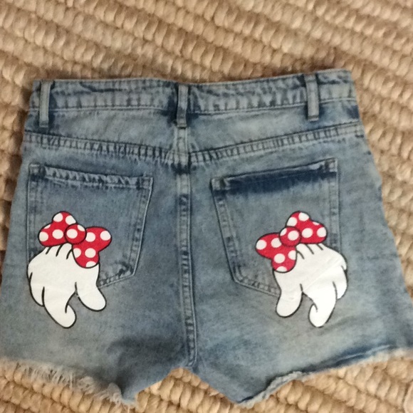 Zara distress embellished back pockets Jean shorts - Picture 4 of 8